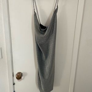 Sparkling Silver scoop neck dress